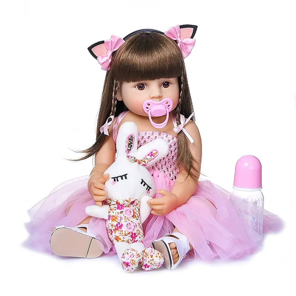 Bebê Reborn Boneca Silicone Original Realista Menina Princesa 55CM Brastoy  - Happy Brinquedos